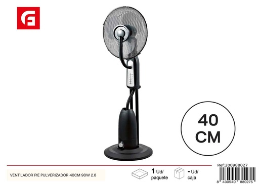 [200988027] Ventilador pie pulverizador 40 cm 90W - Electrodomésticos para el verano