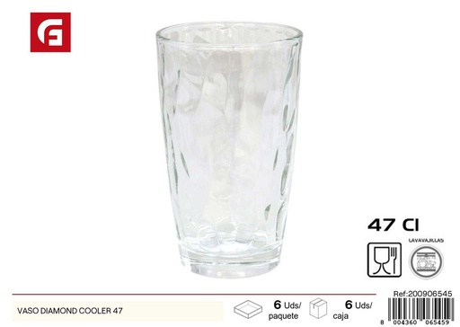 [200906545] Vaso diamond cooler 47cm - Vasos de vidrio