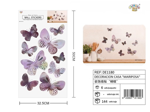 [DE1180] Decoración para el hogar "Mariposa" 32x50 cm - Decoración y estilo