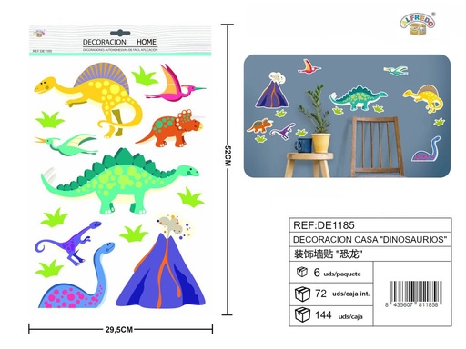 [DE1185] Decoración para el hogar "Dinosaurio" 29.5x52 cm - Decoración divertida