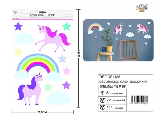 [DE1186] Decoración para el hogar "Unicornio" 29.5x52 cm - Decoración divertida