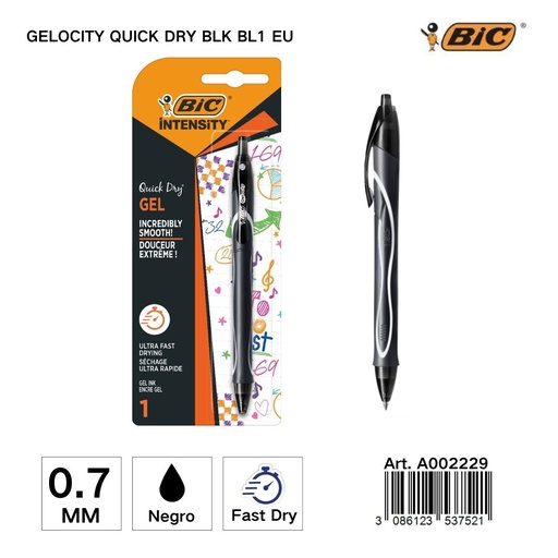 [A002229] Bolígrafo Geocity quick dry 0.7 mm negro - Papelería y útiles de escritura