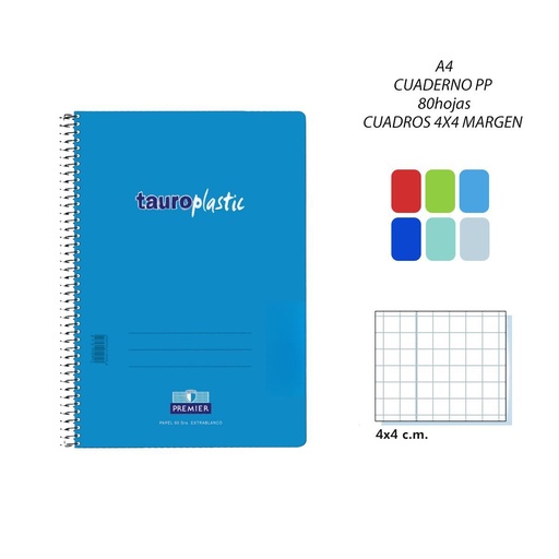 [A000246] Cuaderno A4 con márgenes 80 hojas 4x4 cm - Papelería y cuadernos escolares