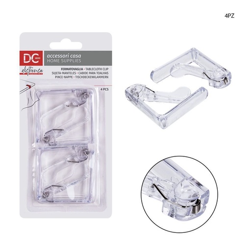 [0210660] Sujeta manteles de plástico 4 piezas - Accesorios para mesa y comedor