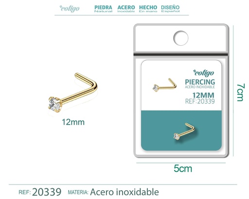 [20339] Piercing de acero antialérgico color dorado - Joyería y accesorios