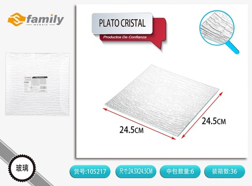 [317105217] Plato de cristal 25x25 cm - Accesorios para mesa y bandejas