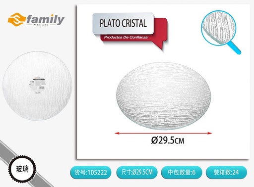 [317105222] Plato de cristal redondo 30x30 cm - Accesorios para mesa y bandejas