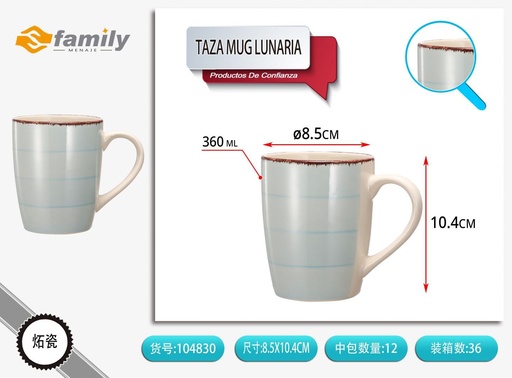 [104830] Taza mug lunar de cerámica de 360 ml - Accesorios de bebida