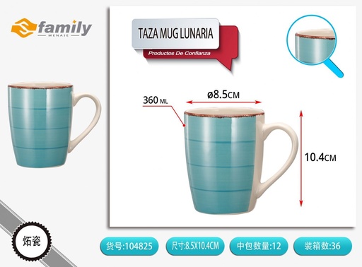 [104825] Taza mug lunar de cerámica de 360 ml - Accesorios de bebida