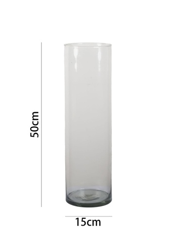 [9027-8435525700678] Cilindro de vidrio D15 H50 cm - Jarrones y floreros de vidrio