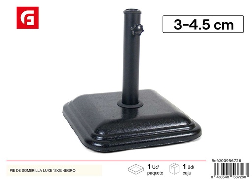 [200956726] Pie de sombrilla luxe 12 kg negro - Accesorios para el verano