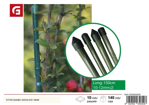[190365600] Tutor de bambú 150 cm diámetro 10-12 mm - Apoyo para plantas y jardín