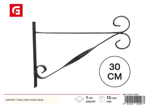 [190312096] Soporte de forja para pared 30 cm - Accesorios decorativos para el hogar