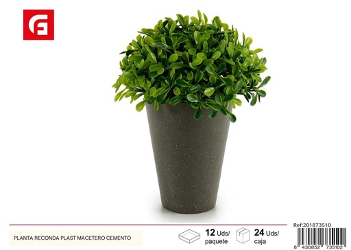 [201873510] Macetero de cemento con planta redonda - Jardinería y decoración