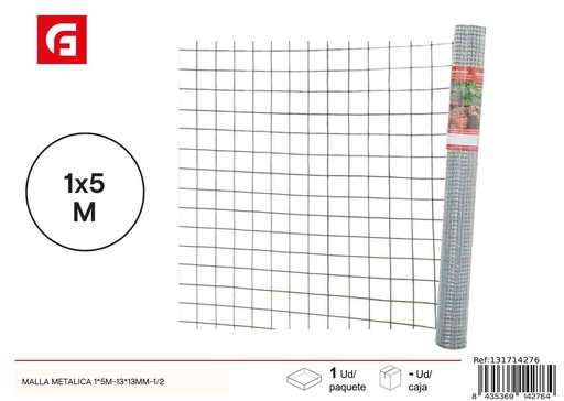 [131714276] Malla metálica 1*5m 13*13mm - Accesorios de jardín y mallas de ocultación