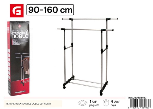 [200968403] Perchero extensible doble 85-140 / 90-160cm - Decoración del hogar y percheros