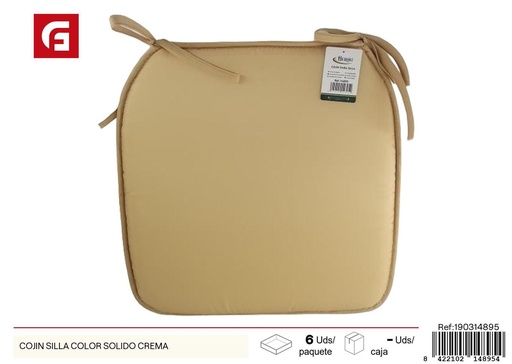 [190314895] Cojín para silla color sólido crema - Accesorios de decoración
