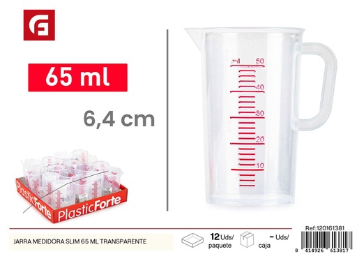 [120161381] Jarra medidora slim 65 ml transparente - Utensilios de medición para cocina
