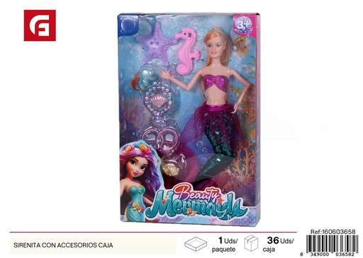 [160603658] Sirena con accesorios en caja - Juguetes divertidos