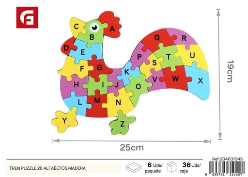 [204631045] Puzzle de madera 26 letras Gallo - Juguetes educativos