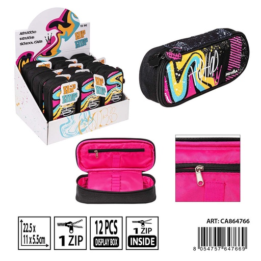 [0238745] Estuche ovalado escolar 22.5x11x5.5 cm - Accesorios de mochilas y organización