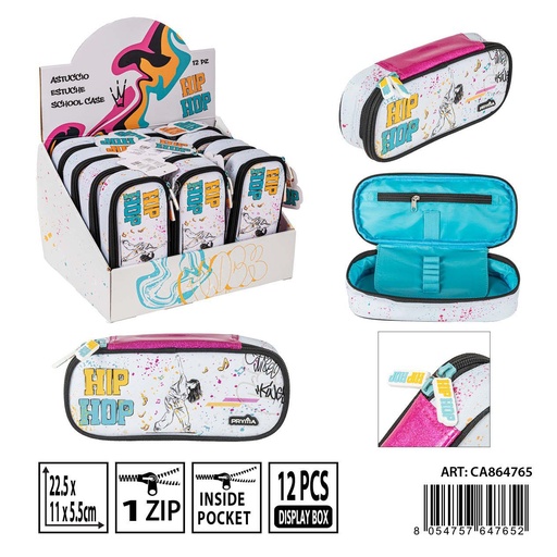 [0238744] Estuche ovalado escolar 22.5x11x5.5 cm - Accesorios de mochilas y organización