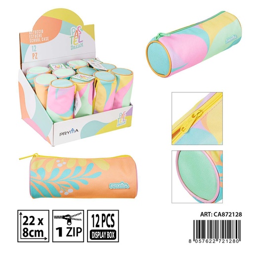 [0239273] Estuche escolar redondo 22x8 cm - Accesorios de mochilas y organización