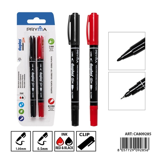 [0238443] Marcador de doble punta 0.5-1 mm (2 piezas) - Herramientas de escritura