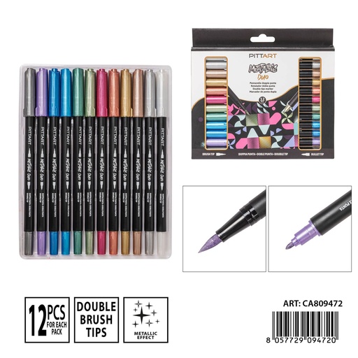 [0238767] Rotulador doble punta metalizado 12 colores - Herramientas de arte