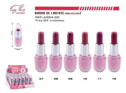 [A254-02]  Barra de Labios + Hidratación 24u - Labios hidratados y maquillaje