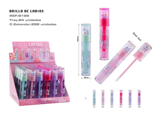 [B189-01]  Brillo Labial Fruit Hidratante 24u - Labios brillantes y cuidados