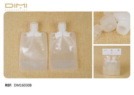 [8435693837602]  Bolsa 60ml Rellenable de Viaje 12/u DM16030B - Envases y almacenamiento