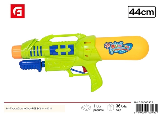 [160603913] Pistola de agua a presión 3 colores 44 cm - Juguetes de verano y diversión