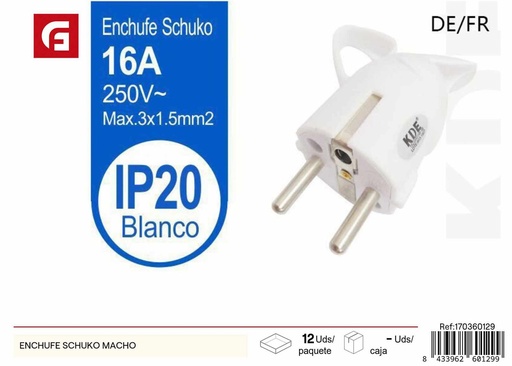 [170360129] Enchufe Schuko macho - Accesorios eléctricos