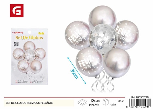 [203931790] Set de globos de cumpleaños tema feliz - Decoración festiva y globos de cumpleaños