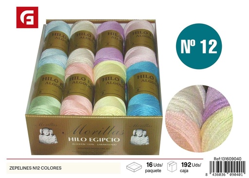 [131609040] Hilo Zeppelin N12 colores - Accesorios de costura y mercería