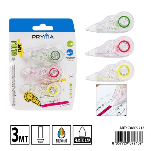 [0237549] Marcador fluorescente 5mm x 3m - Papelería escolar y útiles de escritura