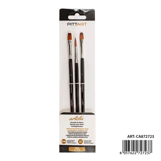 [0239920] Pinceles de artista 3PZ N.6-8-6 - Materiales de arte