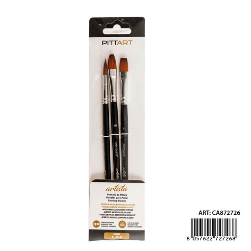 [0239923] Pinceles de artista 3PZ N.6-10-8 - Materiales de arte