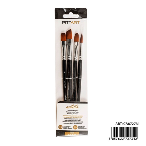 [0239928] Set de pinceles de artista 4 piezas N.4-8-8-12 - Utensilios de pintura