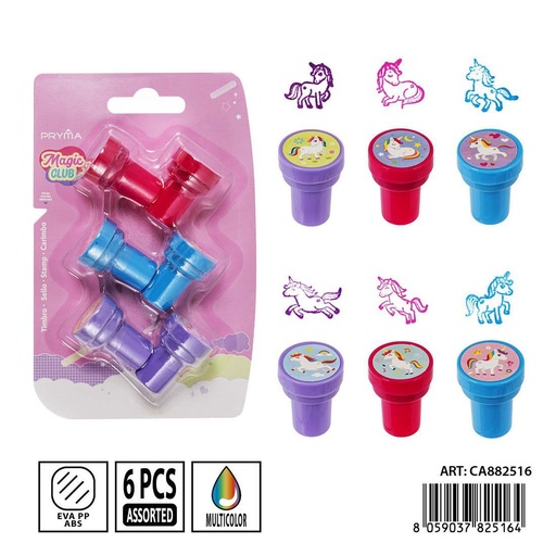 [0232310] Sello redondo 6 piezas 2.6x3.5 cm - Accesorios de arte