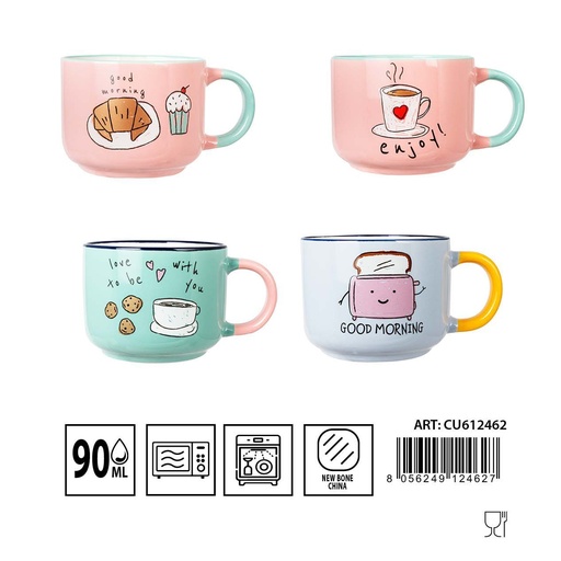 [0234672] Taza de café con dibujo 90 ml - Decoración de mesa