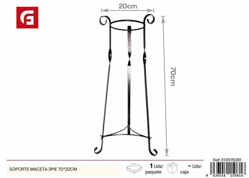 [313515081] SOPORTE PARA MACETAS DE TRES PATAS 70*20 cm - Jardinería