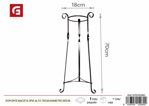[313515080.] SOPORTE MACETA 3PIE ALTO 70 CM DIAMETRO 80 CM - Soporte para maceta  