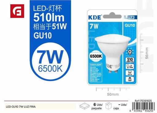 [170391625] Proyector LED GU10 7W luz fría - Iluminación y bombillas LED