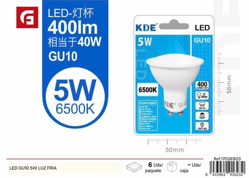 [170391623] Foco LED GU10 5W luz fría - Iluminación y bombillas LED