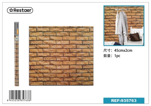 [935763] Rollo adhesivo de papel tapiz con diseño de piedra 45 cm x 2.0 m - Decoración del hogar