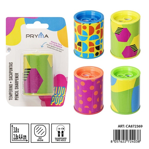 [0239423] Sacapuntas doble con depósito 3.8x2.8x4.4 cm - Accesorios de papelería