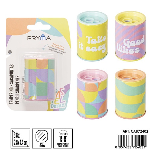 [0239458] Sacapuntas doble con depósito 3.8x2.8x4.4 cm - Accesorios de papelería