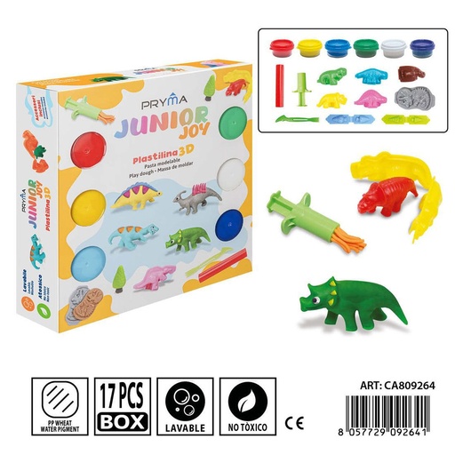 [0238339] Caja de plastilina 28g 6pz y accesorios - Materiales para manualidades y figuras